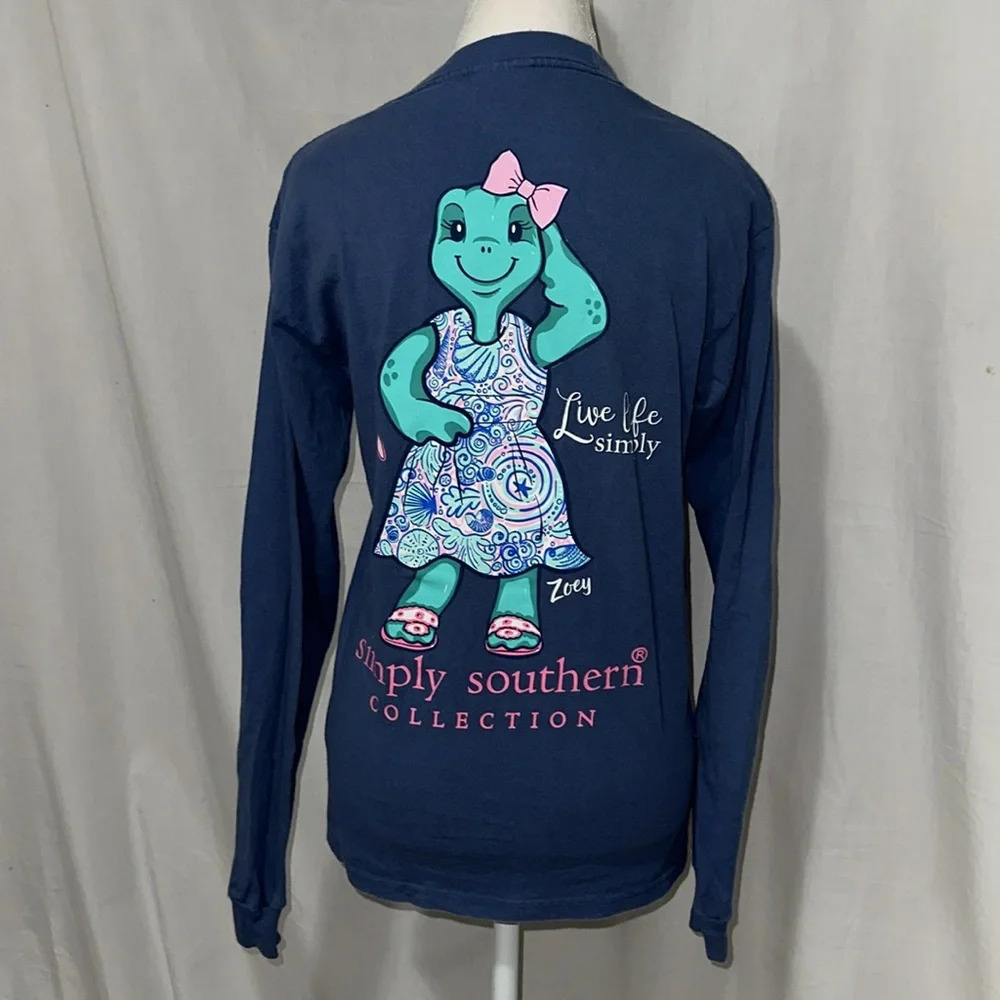 Simply Southern turtle Live Life Simply long sleeve graphic shirt size small